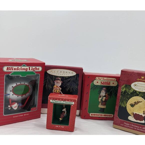 Hallmark Ornaments Vintage Lot Santa Blimp Keep On Mowing Jolly Christmas W/Box - Picture 1 of 8